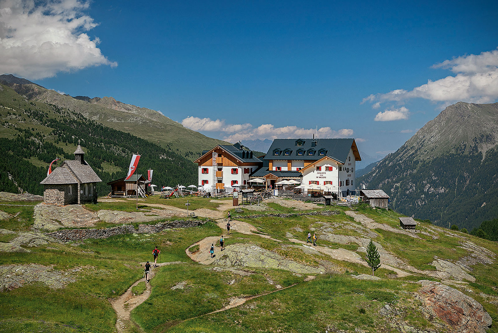 Zufallhütte Martelltal Zufallhütte Blick